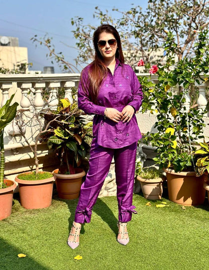 Purple Shirt & Pants Sets