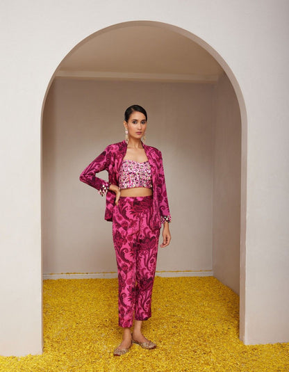 Radhi Rani Blazer Set With Crop Top