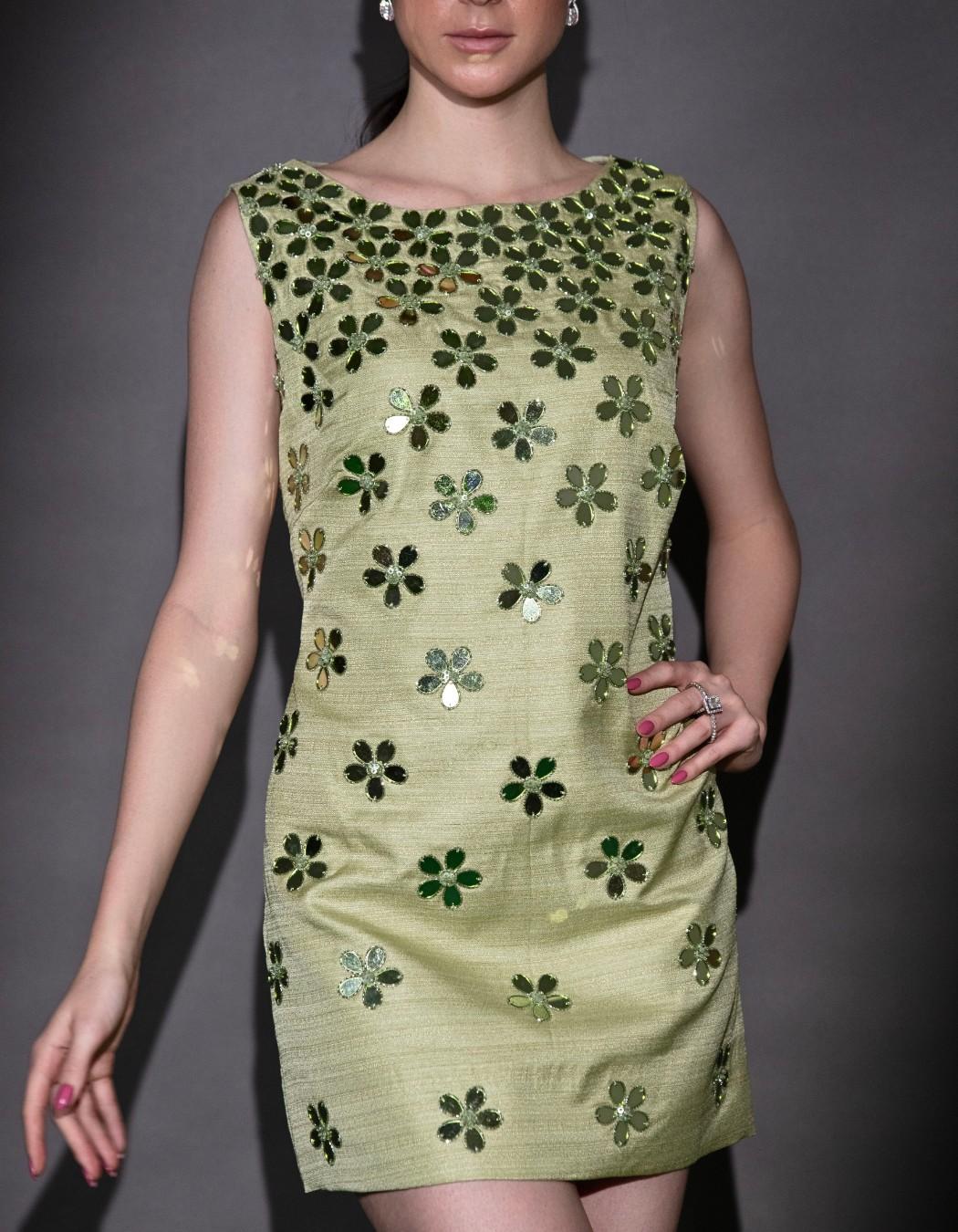 Sage green short cocktail dress