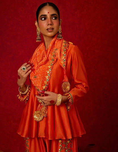 Short Peplum Kurta and Farshi Pants