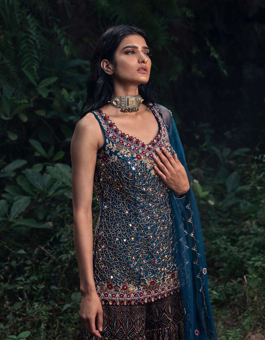 Teal Blue Kurta-Sharara Set