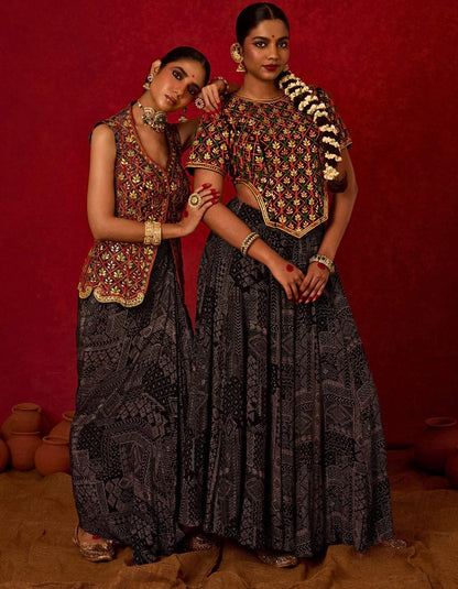 Waistcoast with Drape Skirt